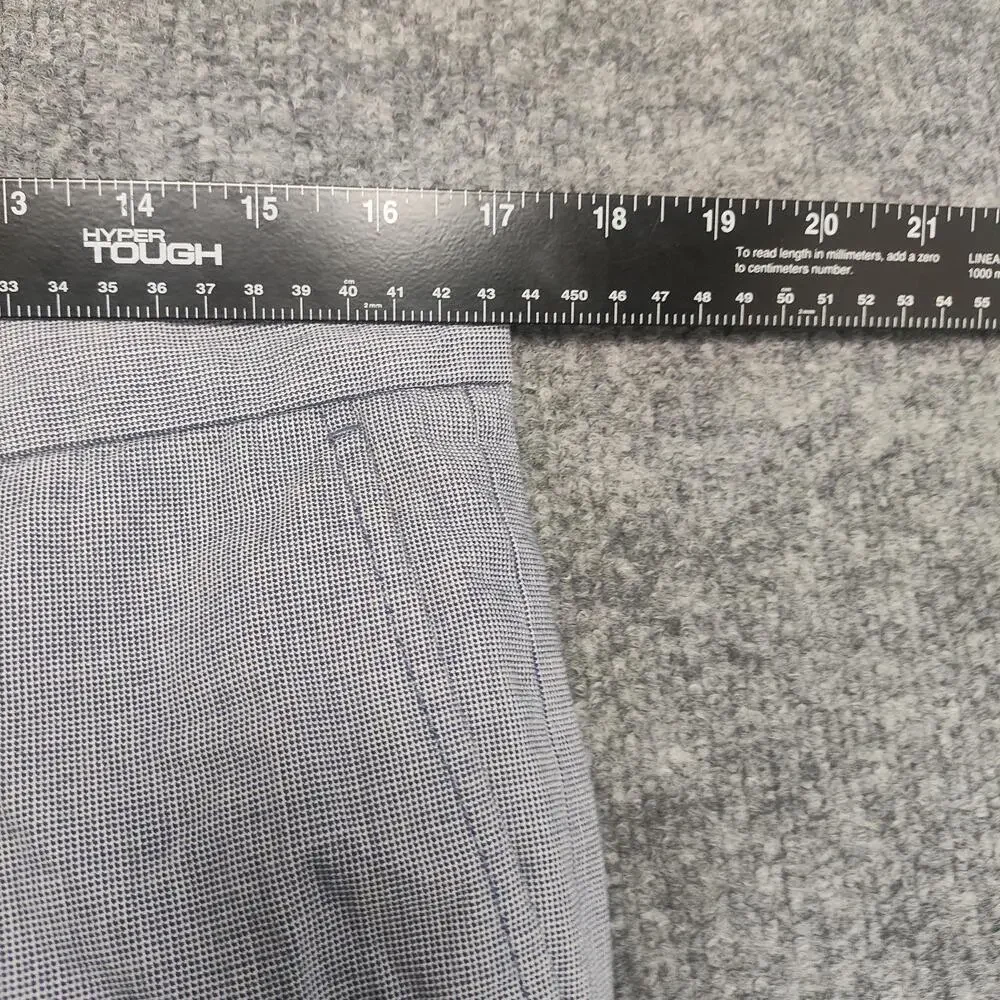 Banana Republic Pants Mens 32x34 Blue Linen Cotton Slim Fit Check Aiden Chino